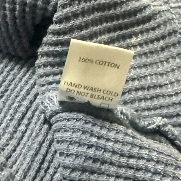 •Sold• White Birch Acid Wash Waffle Knit Henley Tank Top - Picture 7 of 9